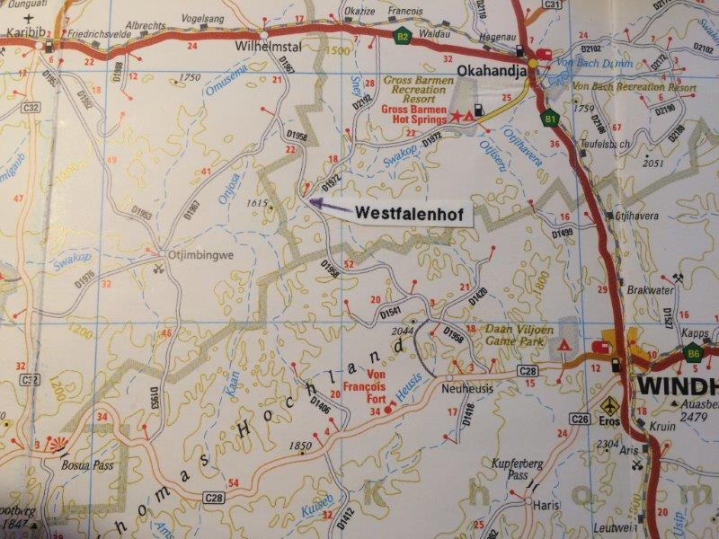 Karte nach Westfalenhof Karte nach Westfalenhof